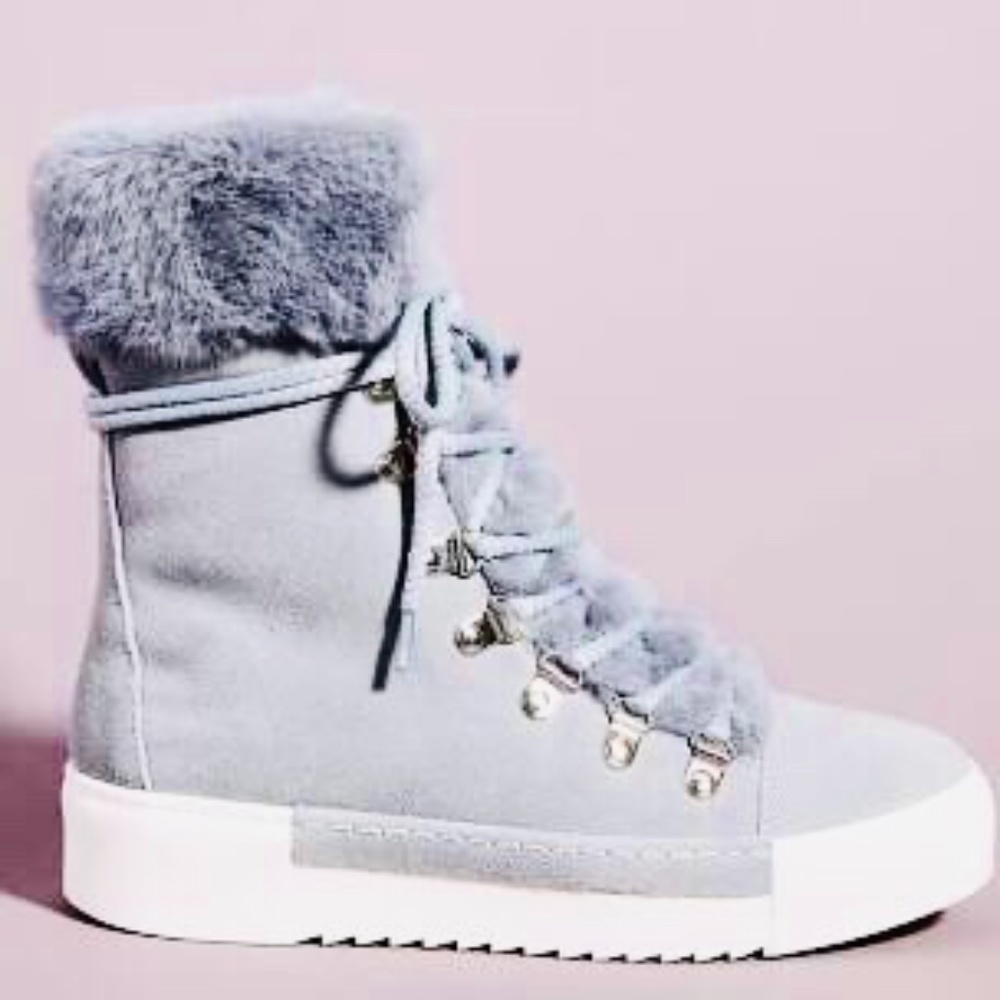 Cecelia New York Blue Suede Sneaker Boots